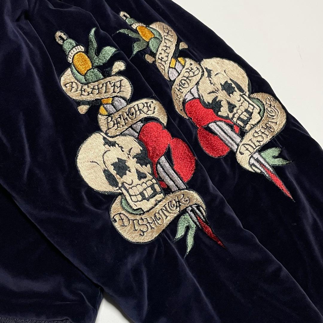 希少/L(大) テーラー東洋　港商スペシャルエディション　別珍　スカジャン　髑髏