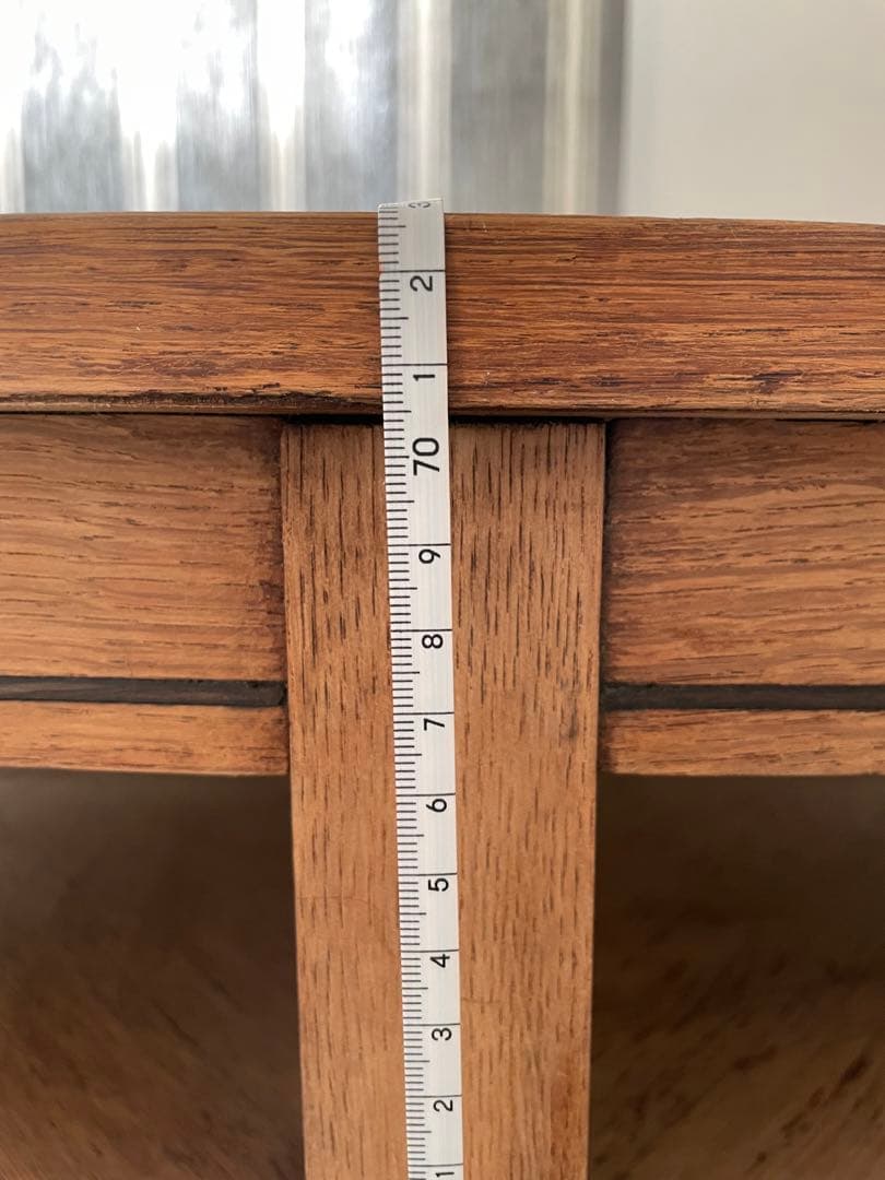 アンティーク　楕円形棚付きテーブル