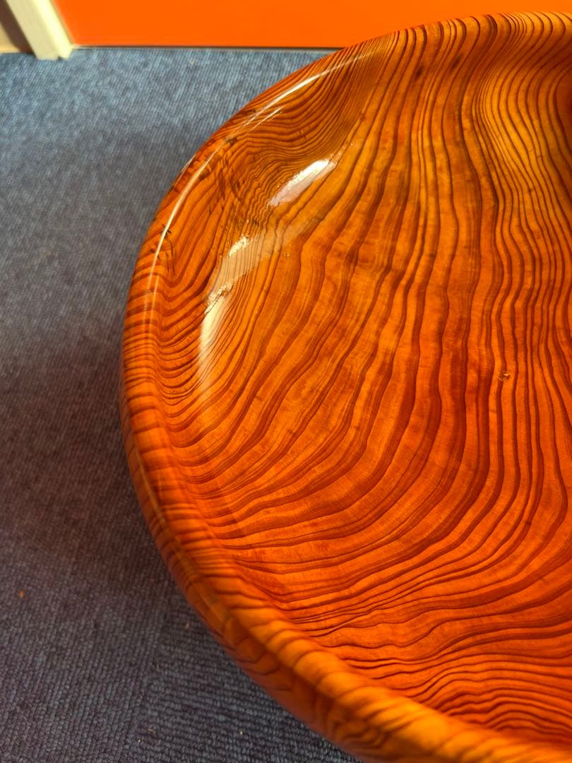 1094 屋久杉 菓子器鉢　フルーツ鉢 高台付き　未使用