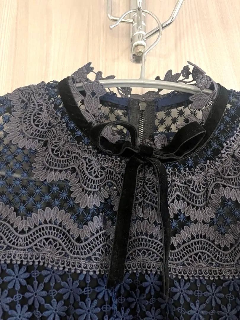 self-portrait ネイビー 半袖 トップス UK 6