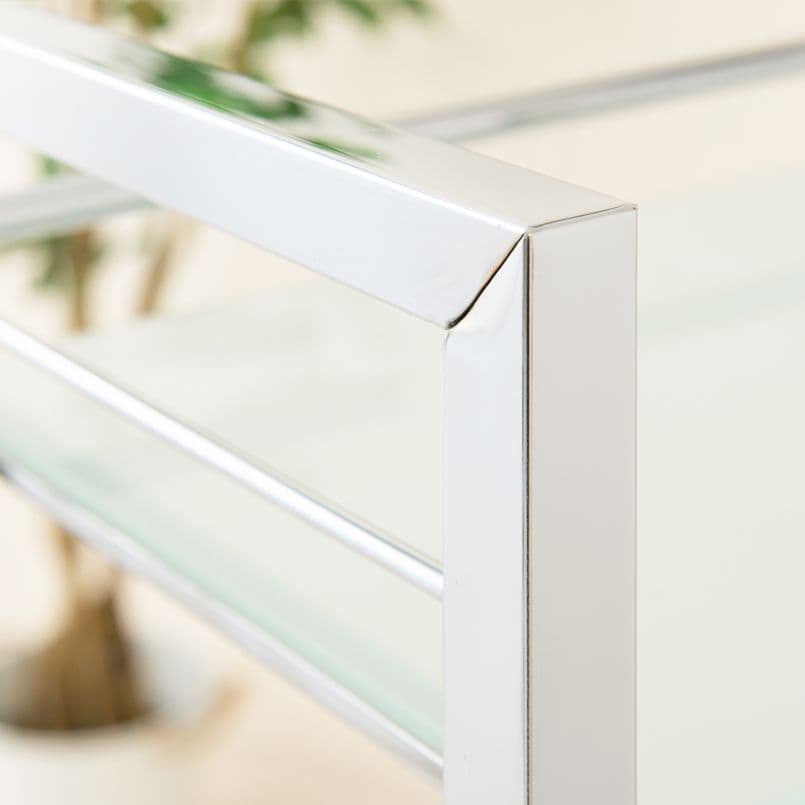 《新品・送料無料》ガラスシェルフワゴン4段/ラック/収納/キッチン/アイアン