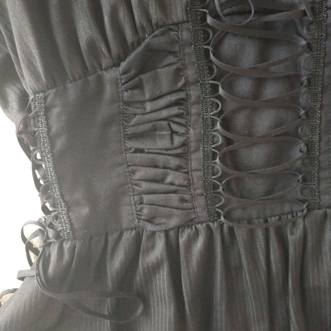 BLACK PEACE NOW　希少　美品　編み上げ　パフスリーブ　ブラック