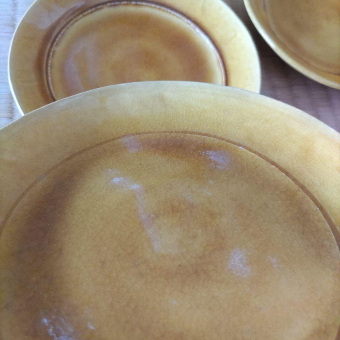 黄交趾　土器皿　 6枚セット