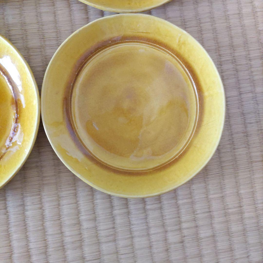 黄交趾　土器皿　 6枚セット