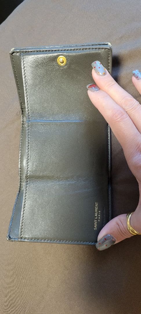 h*2様 SAINT LAURENT グレー 三つ折り財布