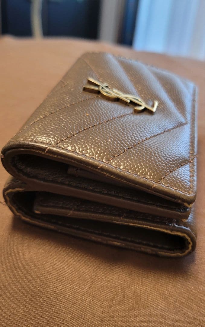 h*2様 SAINT LAURENT グレー 三つ折り財布