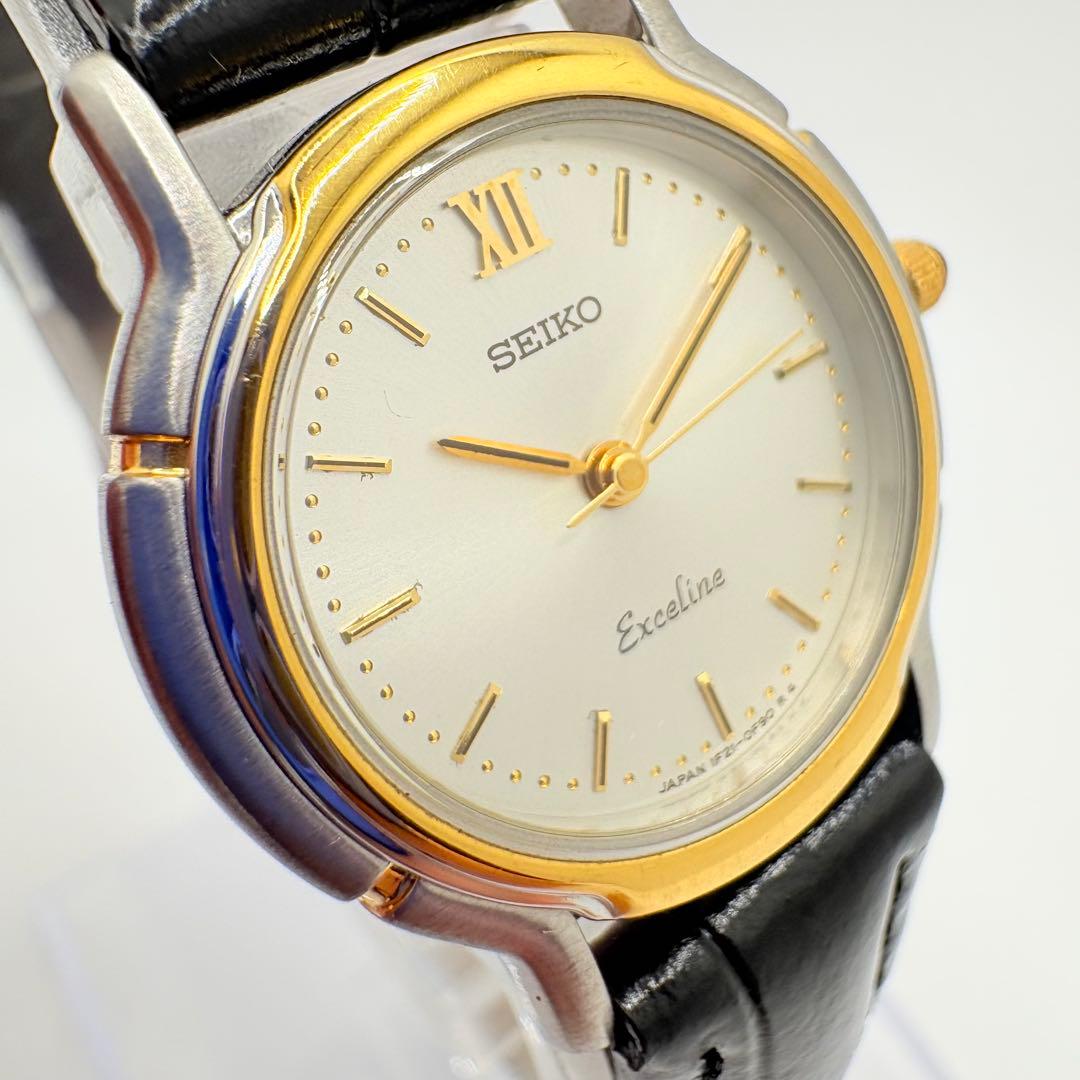 美品★稼働 新品電池 SEIKO セイコー 腕時計 エクセリーヌ コンビ 希少品