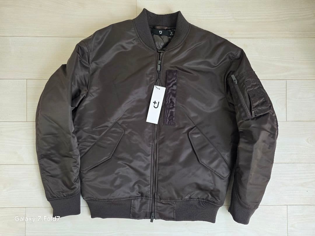 【新品】ユニクロ　+J　ハイブリッドダウンオーバーサイズMA-1（M グレー）