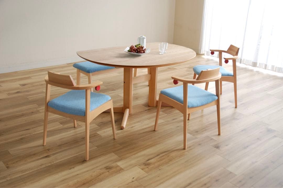 送料無料【未使用】 半円型テーブル ナチュラル色 140サイズ