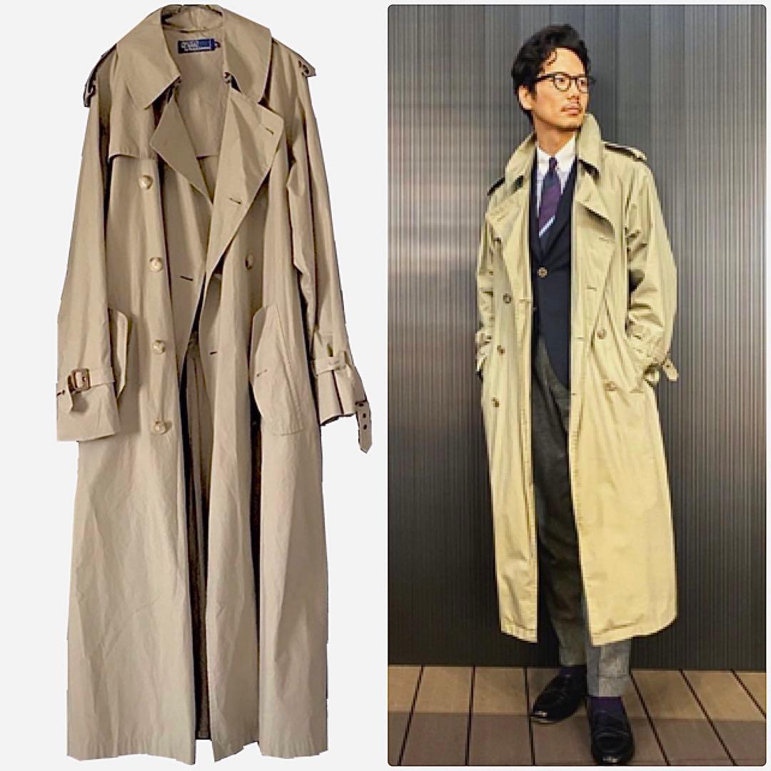 【ミント】90s ラルフローレン \"一枚袖タイプライタークロストレンチ 西口修平