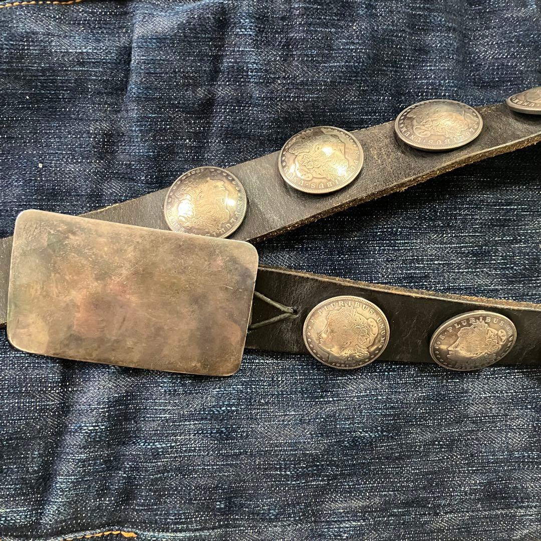 モルガンコンチョベルト シルバーバックル　バイカー