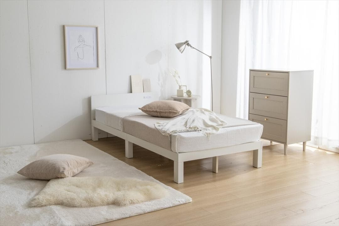 IN BD ER　シングルベット　フレームのみ　ホワイト