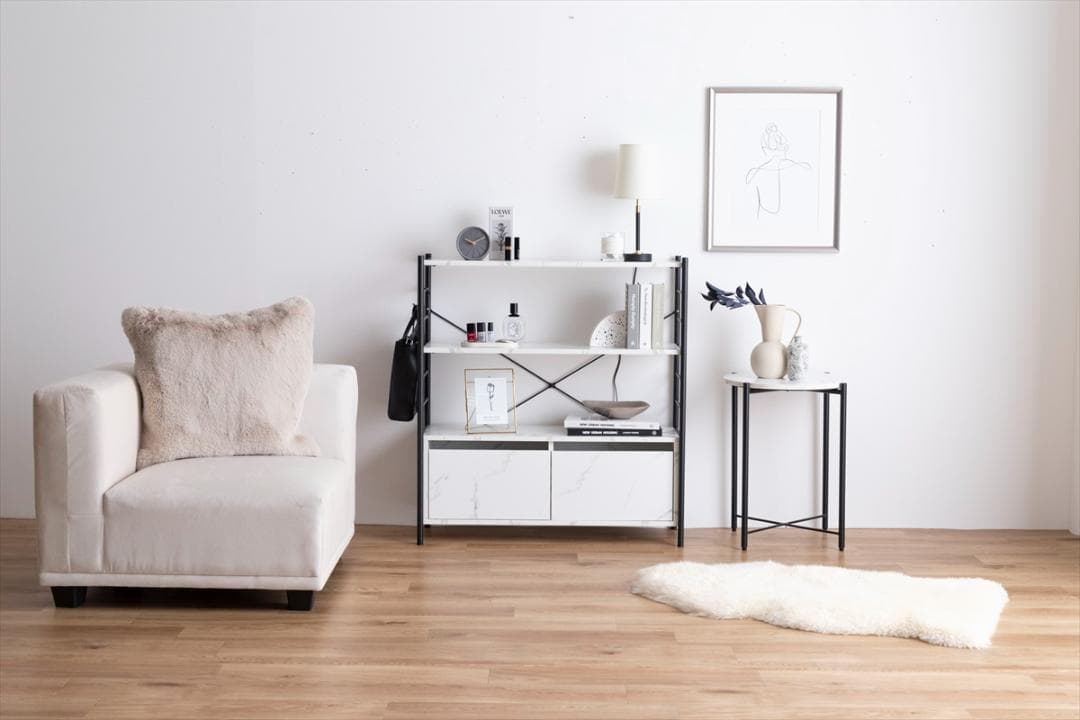 【送料無料】【幅80cm】Laulu 引き出し付きシェルフ 棚 キャスター 収納