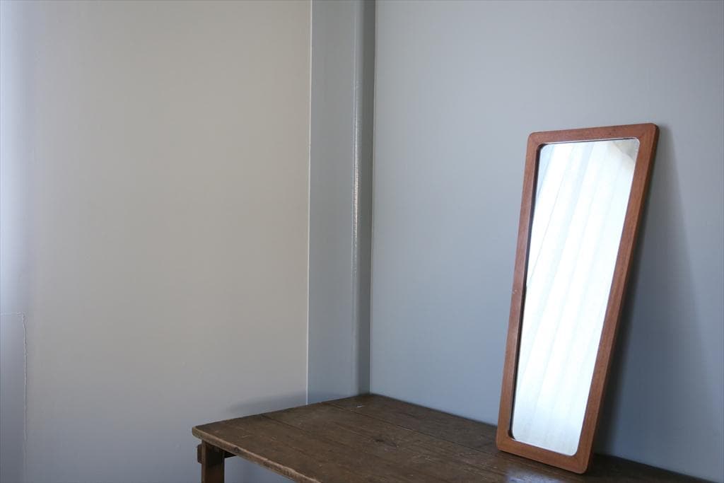 英国アンティークチークウォールミラー/木製壁掛け鏡/立鏡/姿見(91-249-1