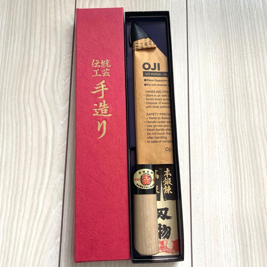 13. 新品 未使用 堺 政鋼 うなぎ裂 江戸裂き 安来鋼白紙 霞研ぎ 16.5