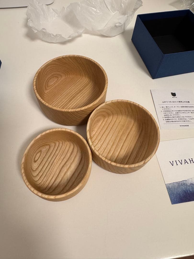 新品 VIVAHDE 山のうつわdemi ナチュラル 木製 小鉢 皿 食器