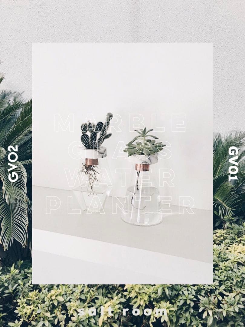 02：ガラス サークル プランター 大理石ホルダー 多肉植物 サボテン 花瓶