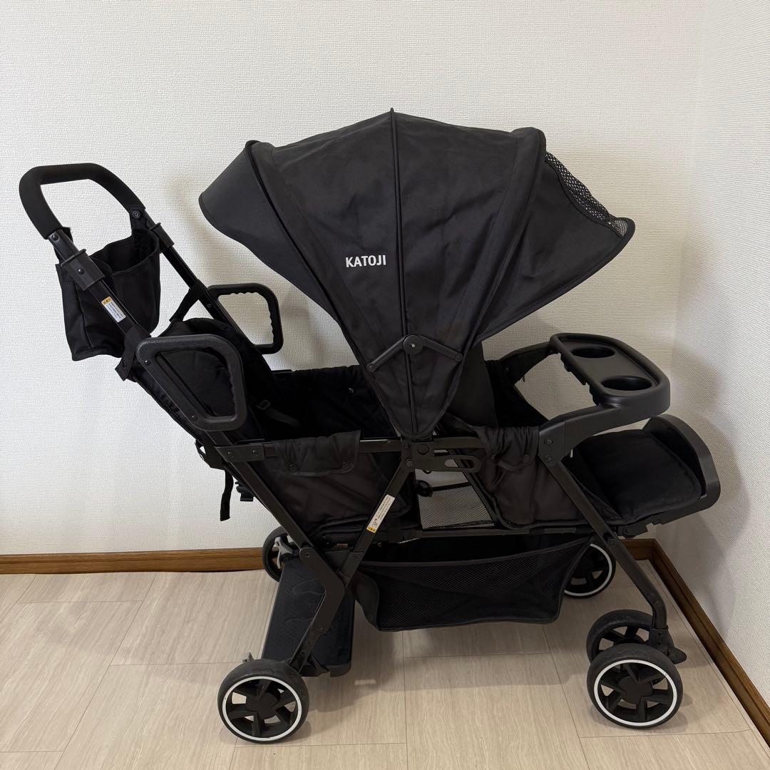 【極美品】カトージ KATOJI 2人でゴー 2人乗りベビーカー 限定色ブラック