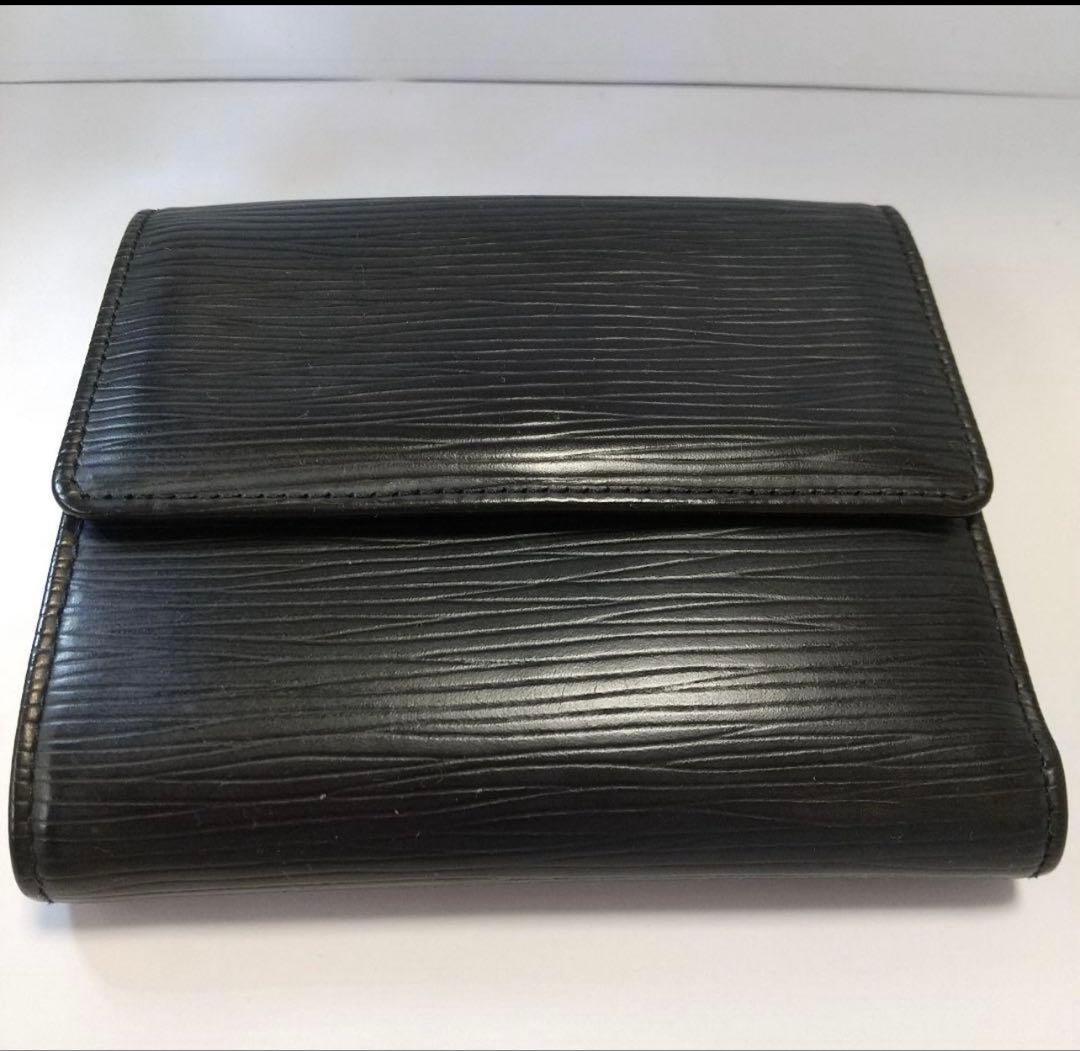 ルイヴィトン　エピ　ポルトモネ・ビエカルトクレディ三つ折り財布　黒