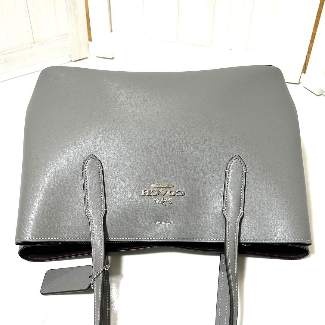 極美品 COACH コーチ アベニュー キャリーオール レザー トートバッグ