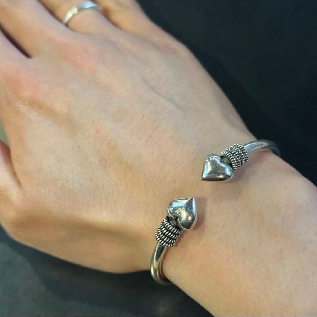 SILVER925 HEART DESIGN BANGLE/シルバー/バングル
