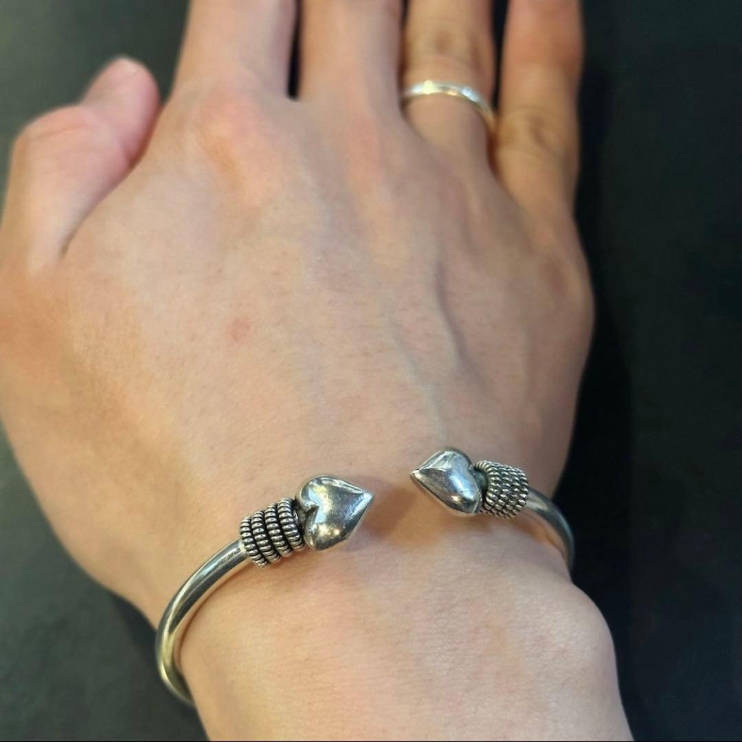 SILVER925 HEART DESIGN BANGLE/シルバー/バングル