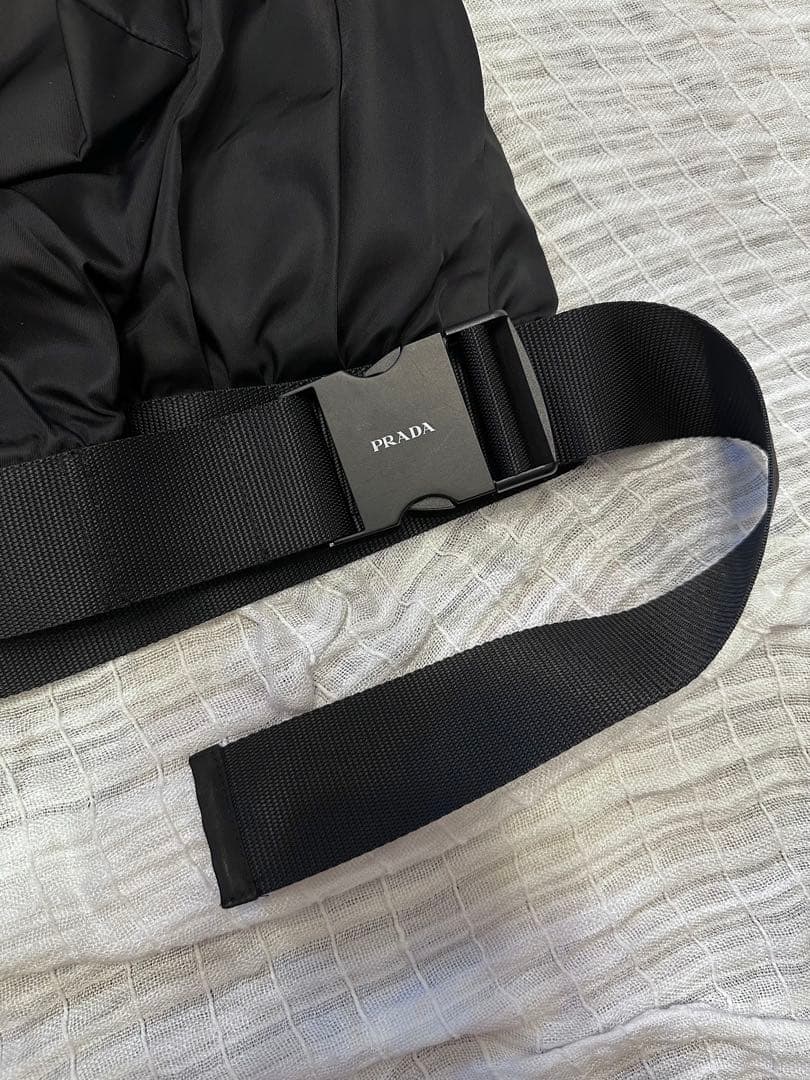 PRADA/ブラックナイロンベルト付きスカート