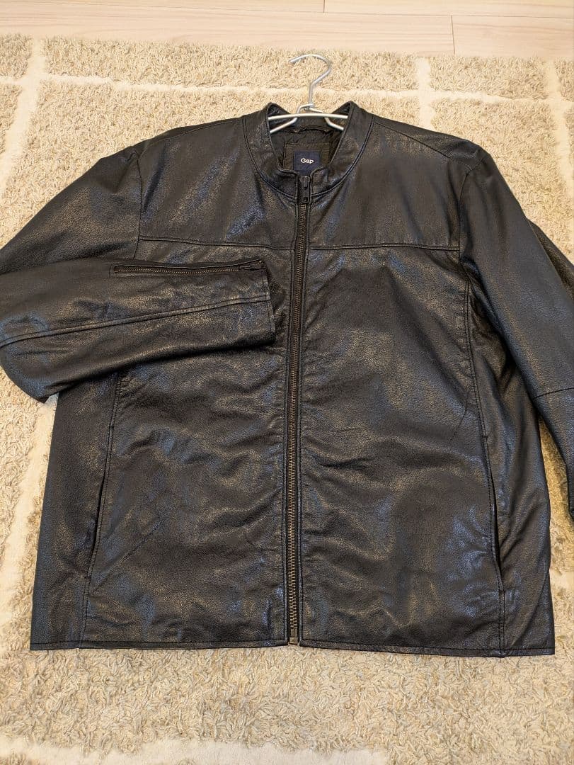 Gap 黒 レザー シングルライダースジャケット