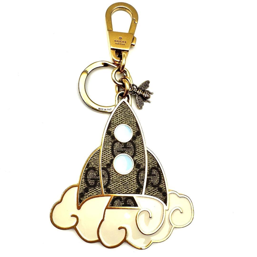 【希少】グッチ ロケット蜂 ビー GGスプリーム キャンバス キーリング