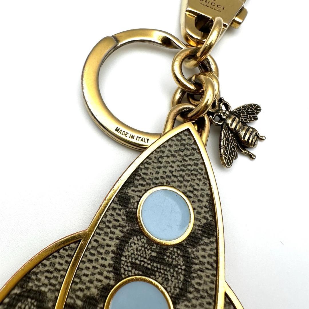 【希少】グッチ ロケット蜂 ビー GGスプリーム キャンバス キーリング