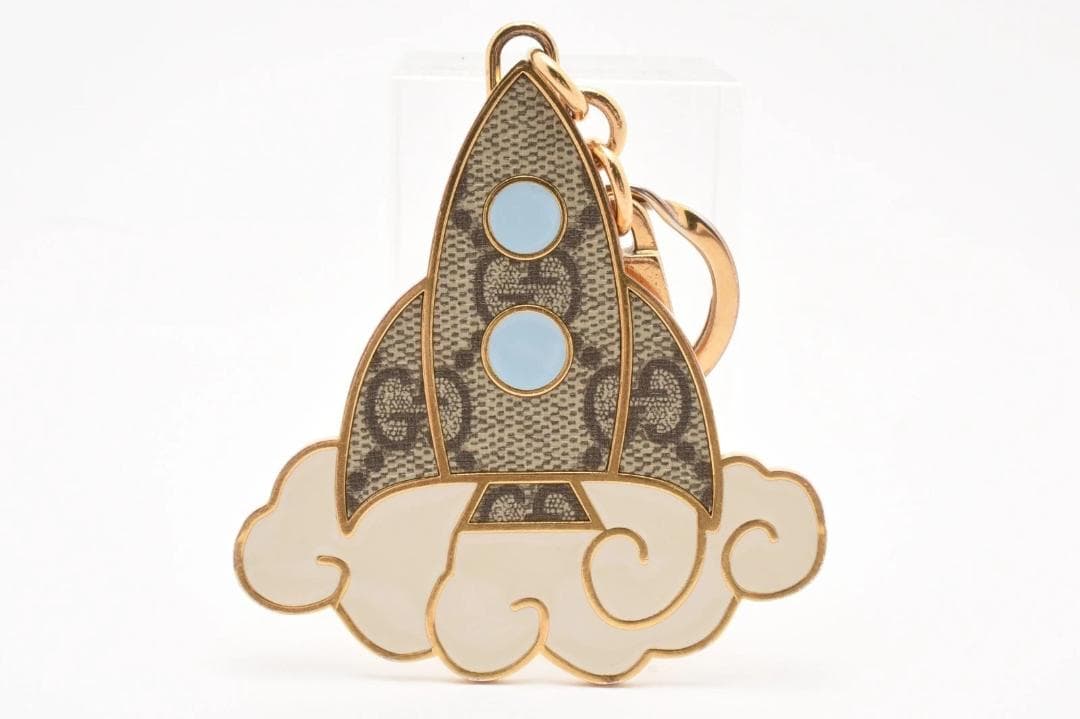 【希少】グッチ ロケット蜂 ビー GGスプリーム キャンバス キーリング