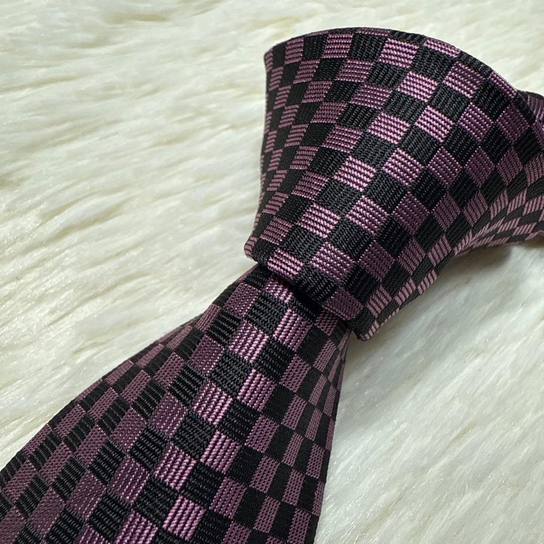 【未使用級】LOUIS VUITTON ネクタイ　高級シルク　ロゴ　ジャガード