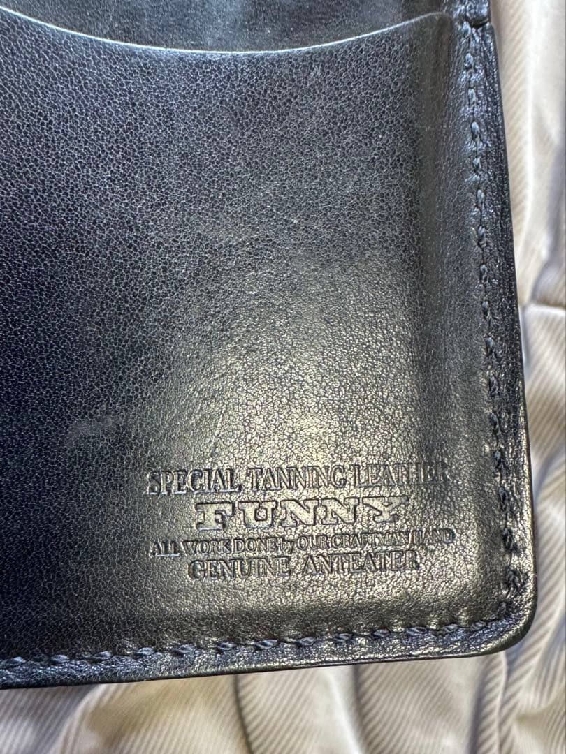 超絶激レア！　幻のセンザンコウ　穿山甲　ファニー　長財布　ブラック　手縫い