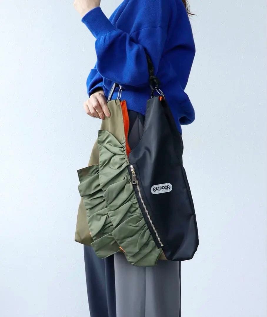 OUTDOOR オリーブグリーン トートバッグ
