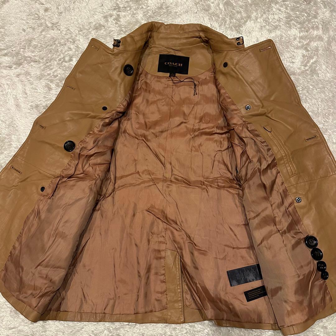 コーチ　レザージャケット　トレンチコート　レディース　サイズS 本革　ラムレザー