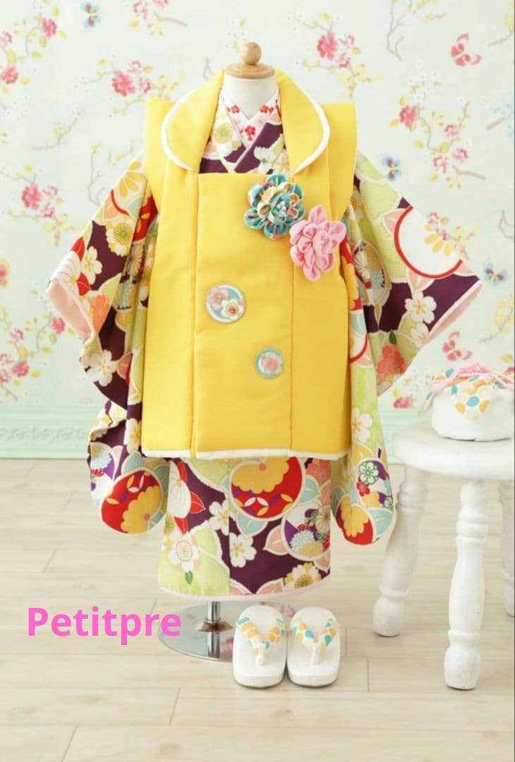 専用です☆ブランド☆ぷちぷり☆濃い紫着物、被布フルセット