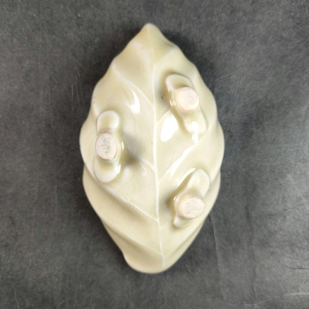 C13-1/在銘/プラチナ縁 刺身皿大8客・小8客/共箱/葉形皿/小皿/向付