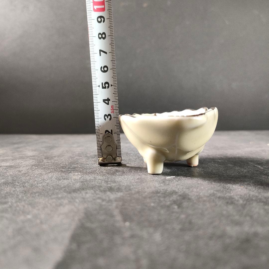 C13-1/在銘/プラチナ縁 刺身皿大8客・小8客/共箱/葉形皿/小皿/向付