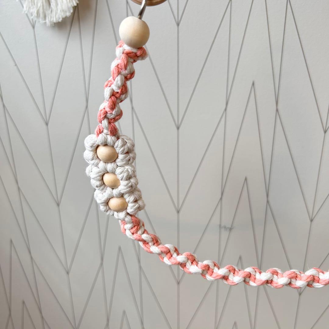 【ちょこページ】お花のロープパーチ　ミニサイズ　ピンク