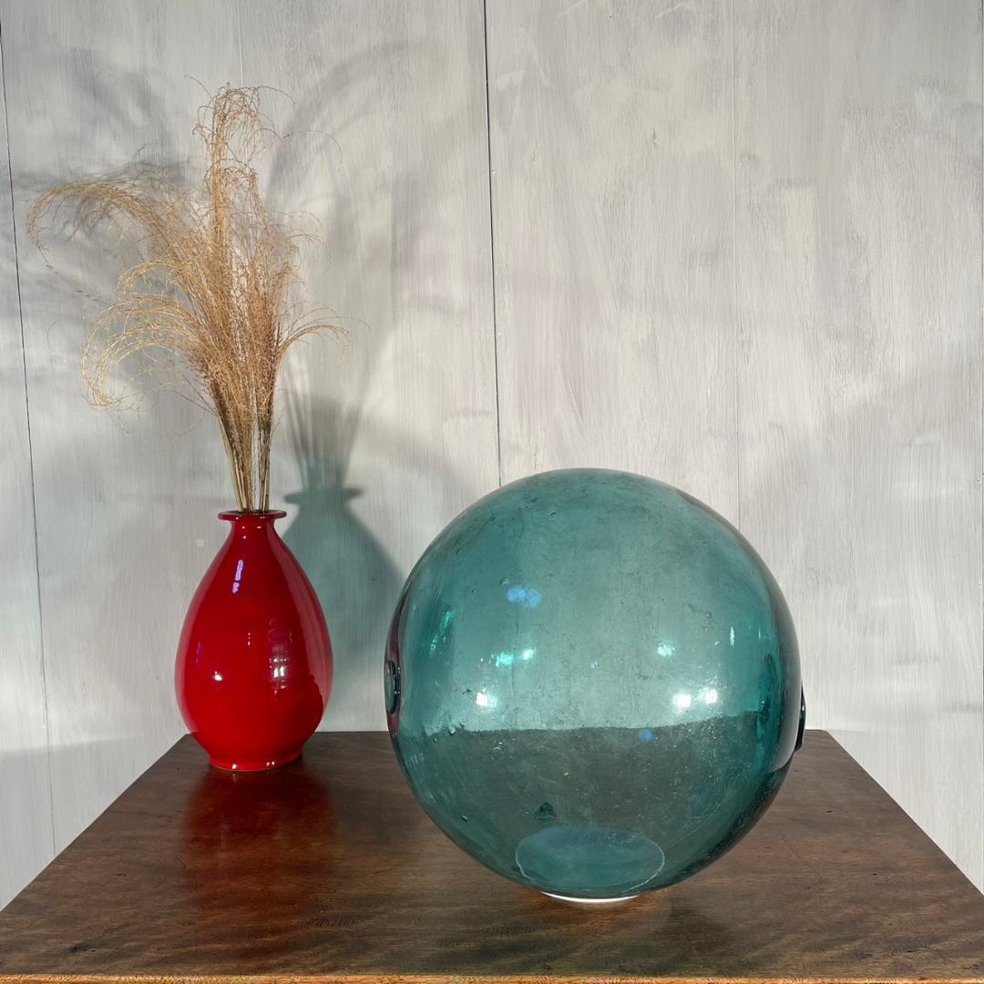 ヴィンテージ ガラス玉 浮き玉 希少 オブジェ 置物 レトロ ビンテージ 縁起物