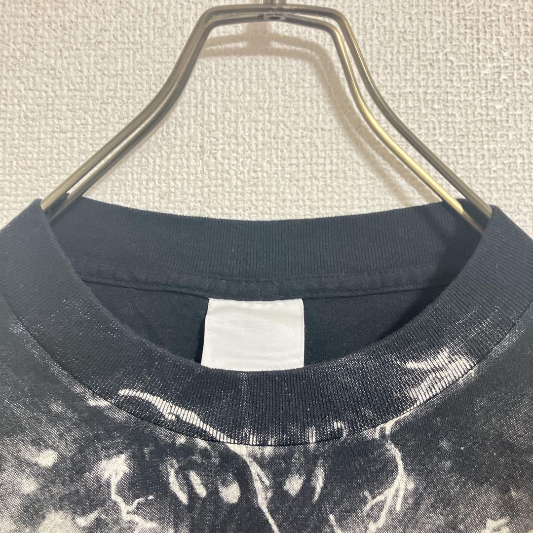 【稀少】90s IRON MAIDENアイアンメイデン　総柄Tシャツ　黒　L相当