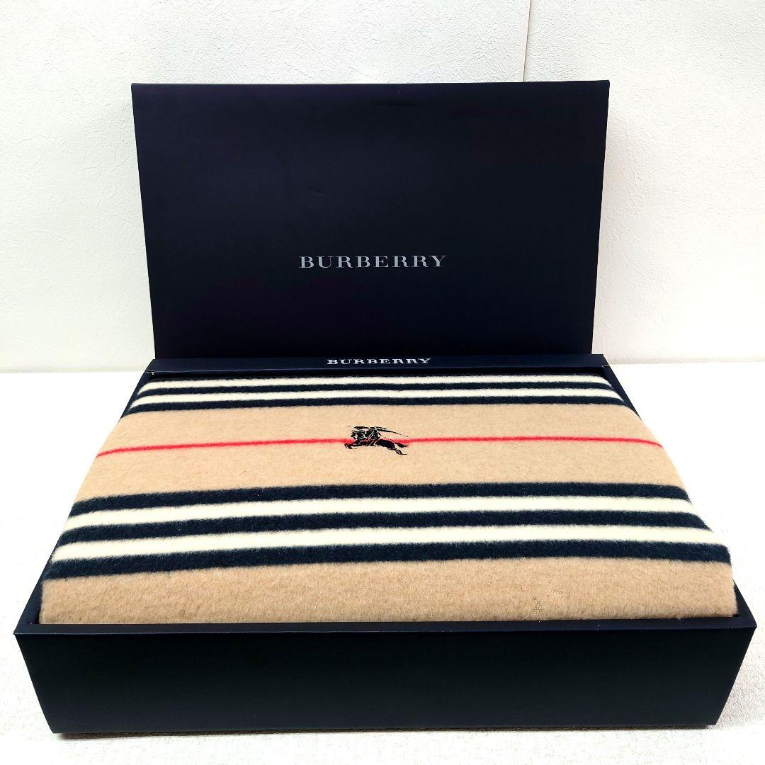 M0109B1 未使用★BURBERRY ウール毛布 140×220