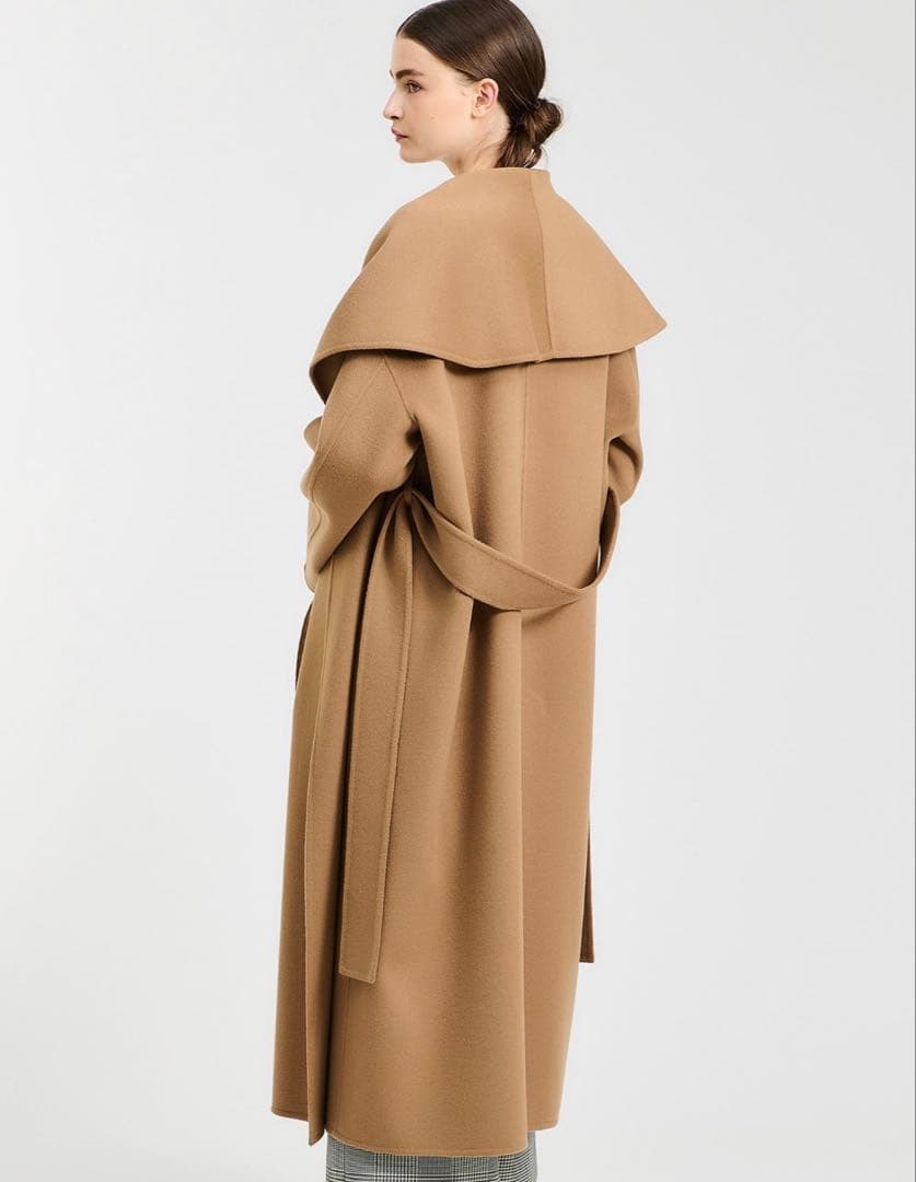 ESTNATION ウールビーバーショールカラーロングコート キャメル