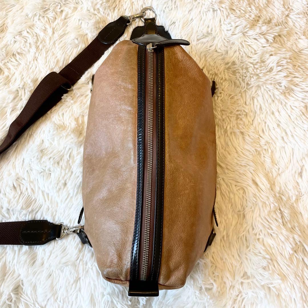 良品★ソメスサドル レザー 本革 ボディーバッグ キャメル