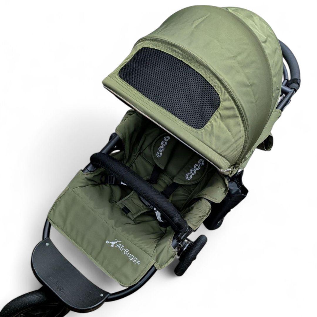 状態◎ エアバギー ココ 空気入付 カーキ 三輪 ブレーキ ベビーカー