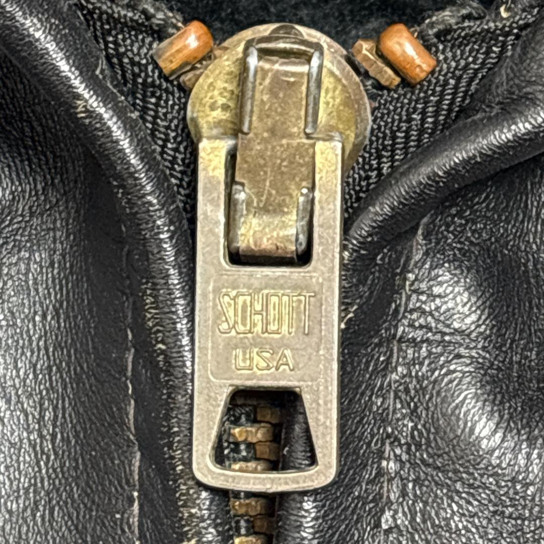 雰囲気抜群 Schott USA製 シングルライダース 34 ブラック ショット