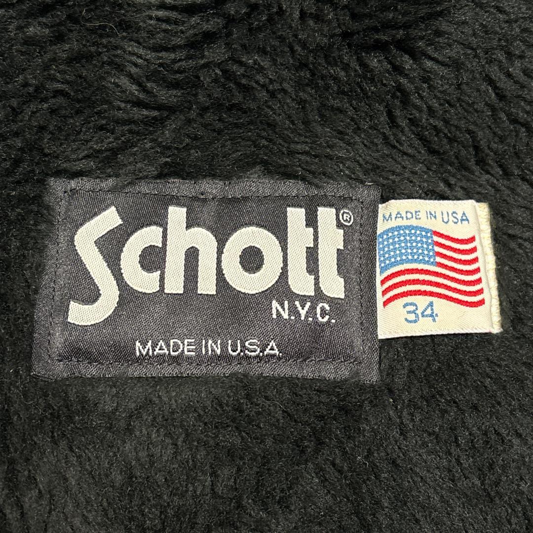 雰囲気抜群 Schott USA製 シングルライダース 34 ブラック ショット