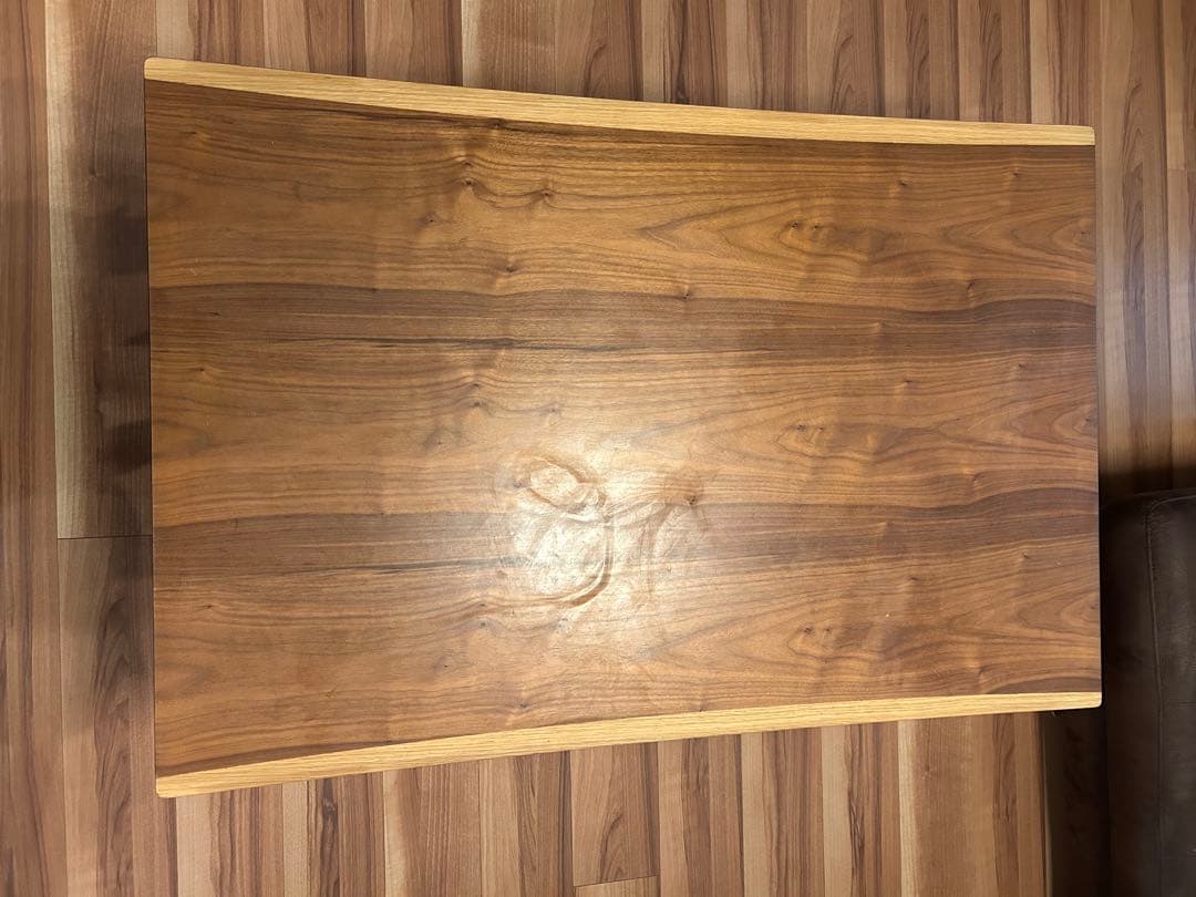 [都内引き取り限定]ウォールナット材 曲線こたつテーブル折り畳み式