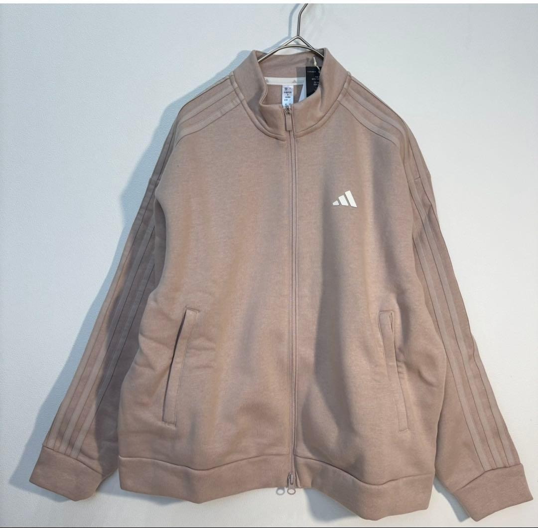 新品adidas ゴルフ　スウェット裏起毛　セットアップ くすみピンク