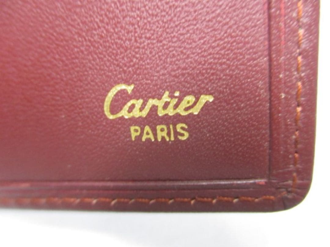 カルティエ 二つ折りマネークリップ 札入れ マネークリップ ボルドー エンジ